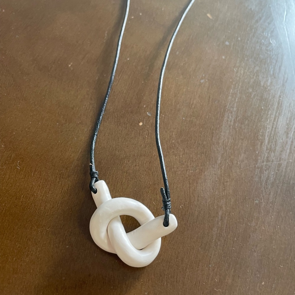 Korinne Vader ceramic knot necklace
